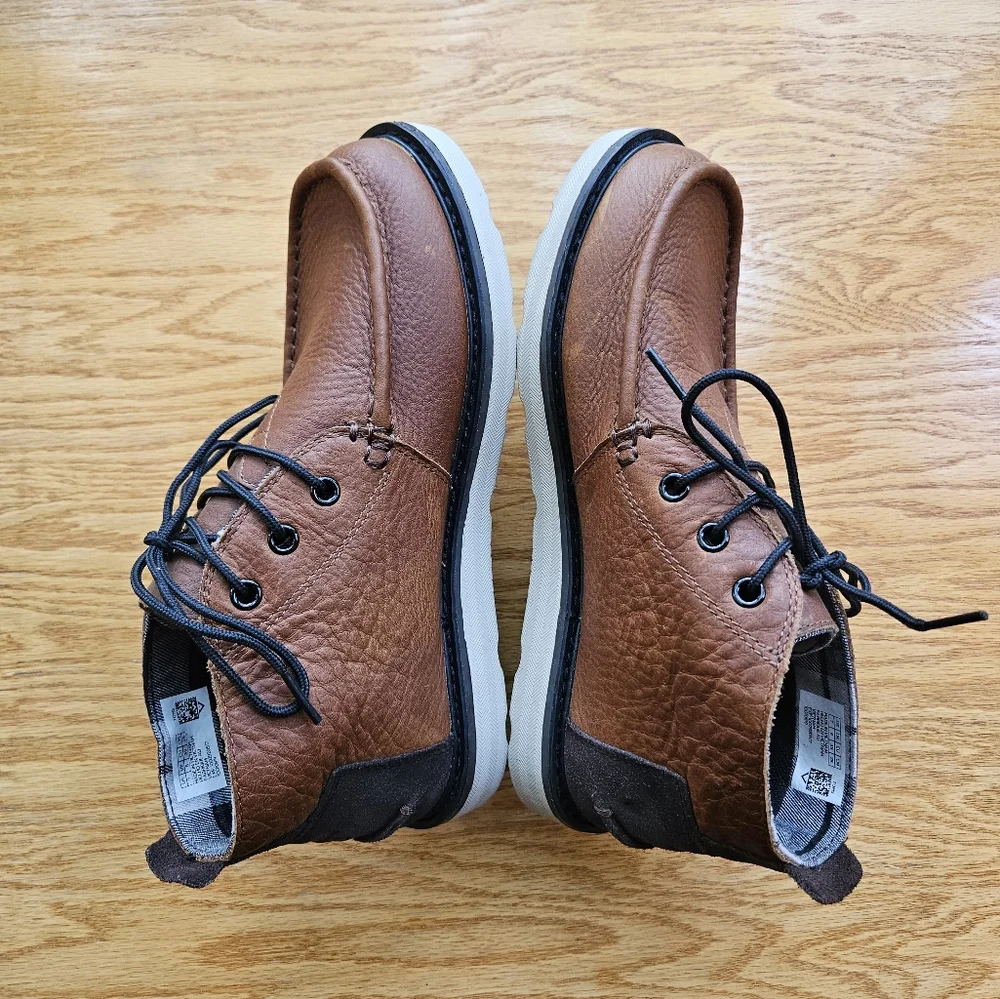 Toms Chukka Boots Waterproof Pull Up Leather Brown Sz 7